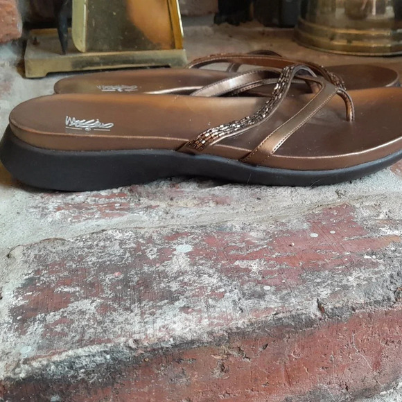 Massimo Copper Embellished Sandals - Picture 4 of 8